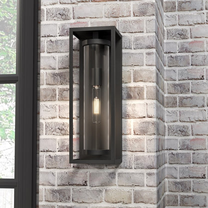 Millennium Lighting Caleb 1Lt 17" Outdoor Wall Sconce, Black/Clear