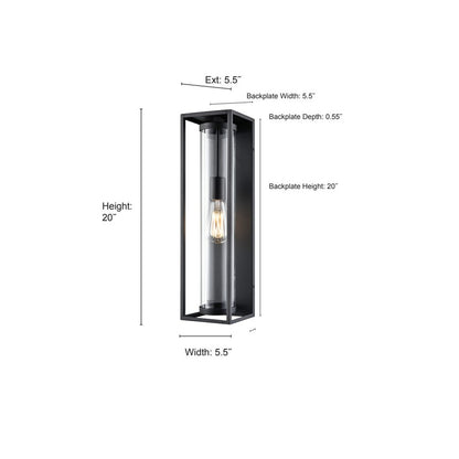 Millennium Lighting Caleb 1Lt 20" Outdoor Wall Sconce, Black