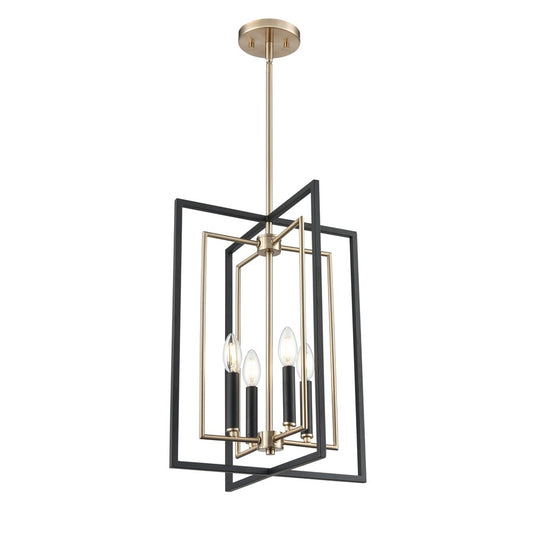 Millennium Lighting Noelle 4Lt 15" Pendant, Black/Modern Gold - 91704-MB-MG