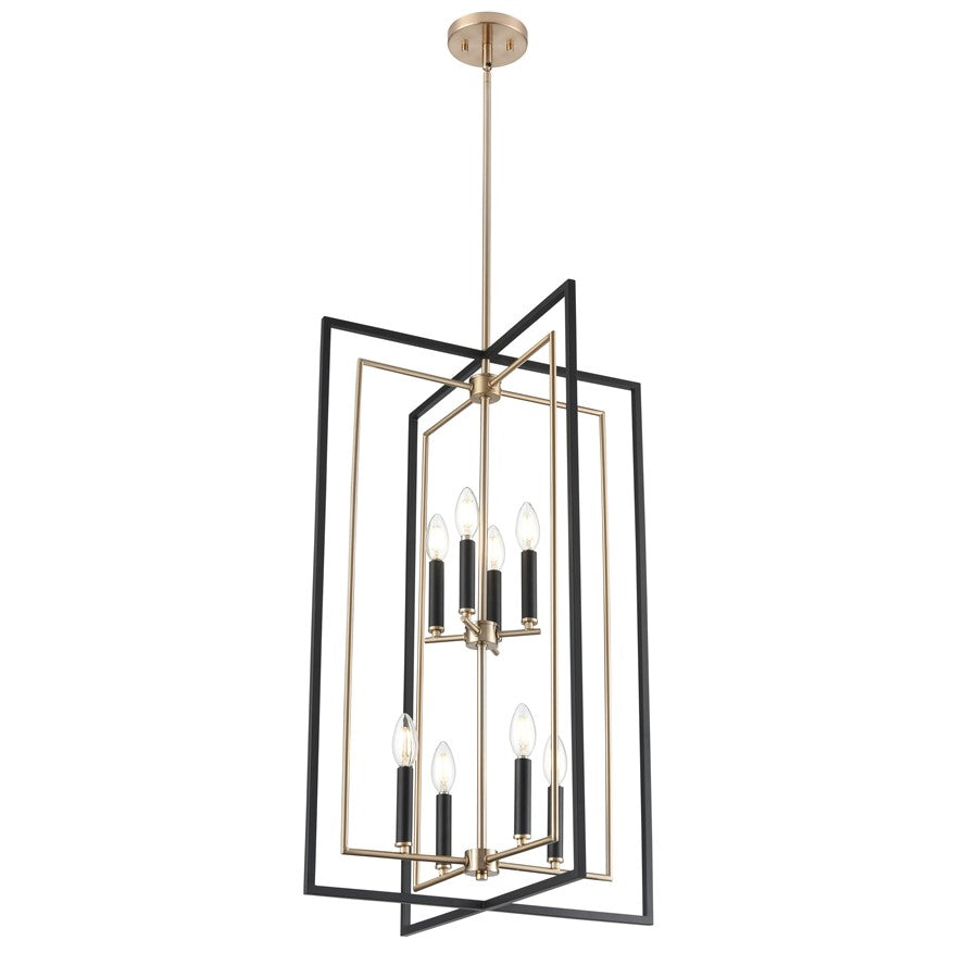 Millennium Lighting Noelle 8Lt 20" Pendant, Black/Modern Gold - 91708-MB-MG