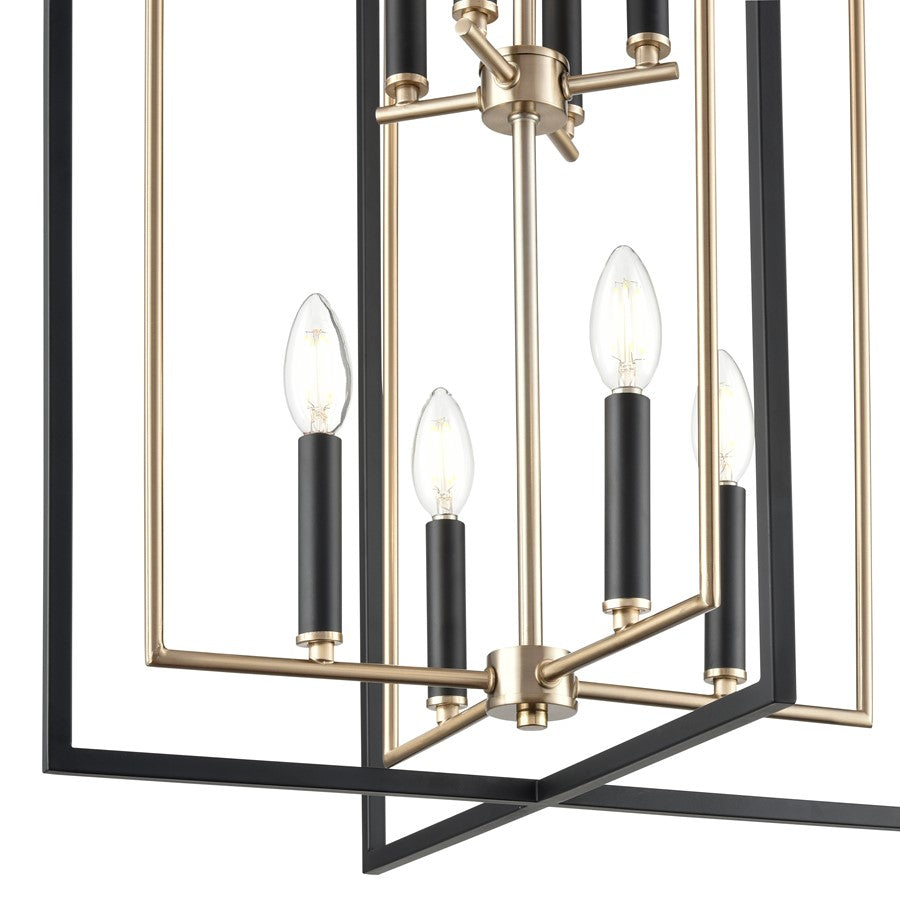 Millennium Lighting Noelle 8Lt 20" Pendant, Black/Modern Gold