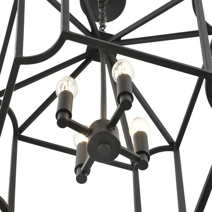 Millennium Lighting Hylena 4Lt 15" Pendant, Textured Black