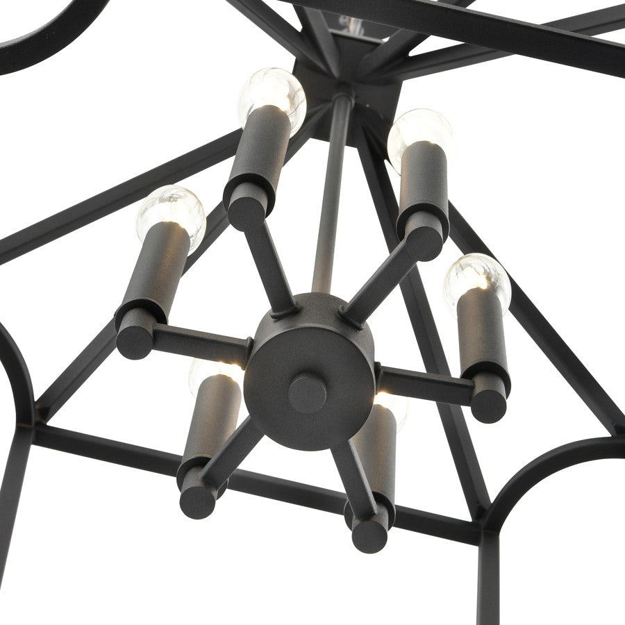 Millennium Lighting Hylena 6Lt 19" Pendant, Textured Black
