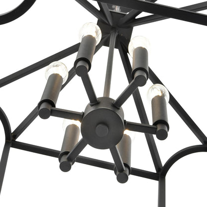 Millennium Lighting Hylena 6Lt 19" Pendant, Textured Black