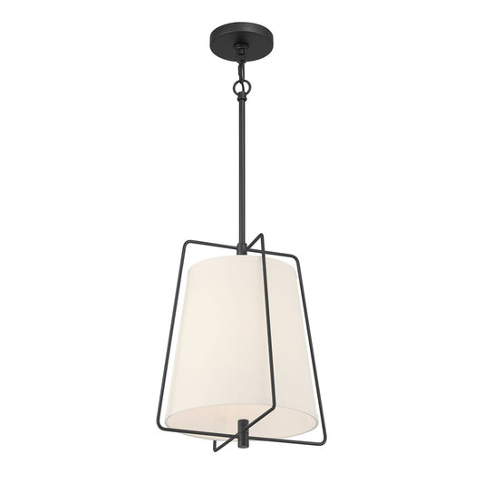Millennium Lighting Vellinor 1Lt Pendant, Matte Black/White - 919101-MB