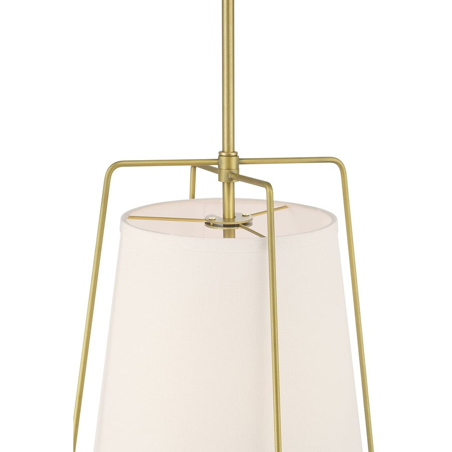 Millennium Lighting Vellinor 1Lt Pendant, Vintage Brass/White