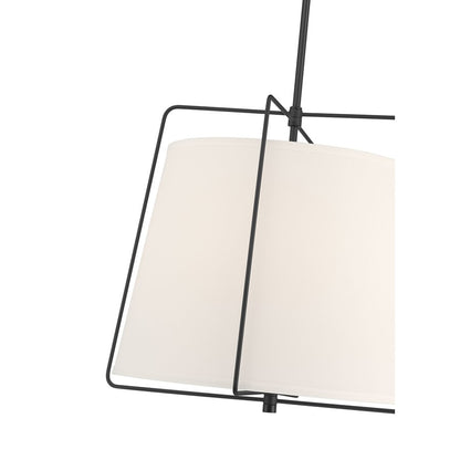 Millennium Lighting Vellinor 3Lt Pendant, Matte Black/White