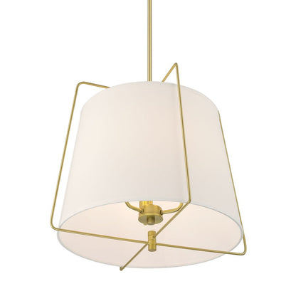 Millennium Lighting Vellinor 3Lt Pendant, Vintage Brass/White