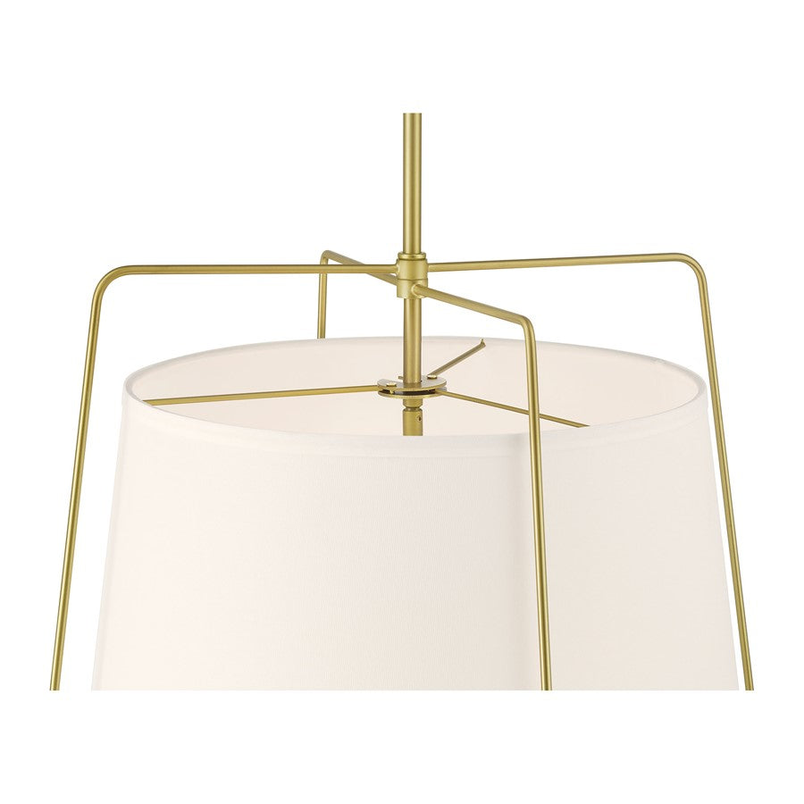 Millennium Lighting Vellinor 3Lt Pendant, Vintage Brass/White