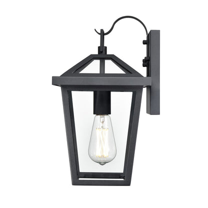 Millennium Lighting Mensun 1Lt Outdoor Wall Sconce, Black/Clear