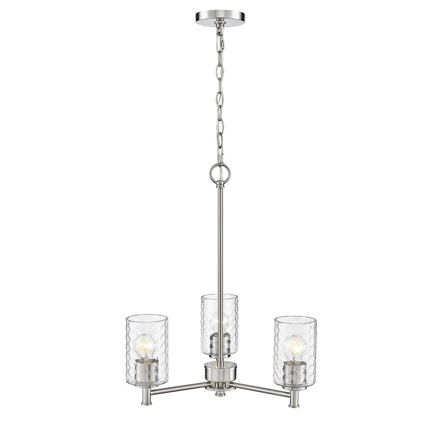 Millennium Lighting Ashli 3 Light Chandelier, Brushed Nickel
