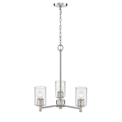 Millennium Lighting Ashli 3 Light Chandelier, Brushed Nickel