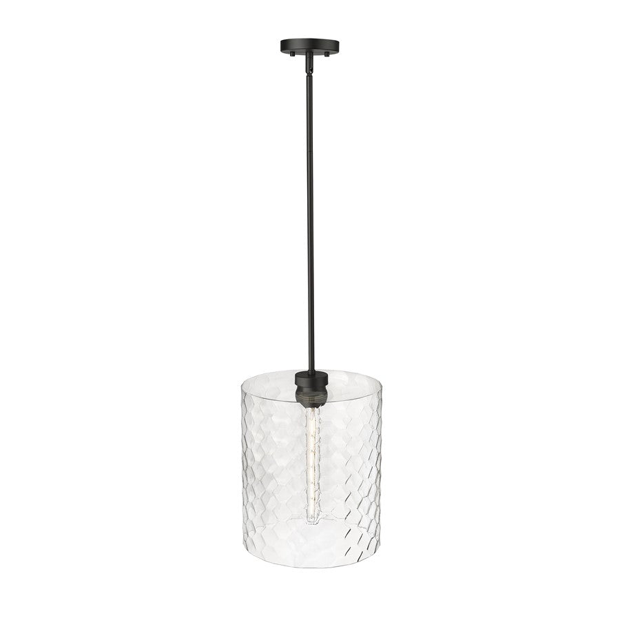 Millennium Lighting Ashli 1Lt Pendant, Black/Clear