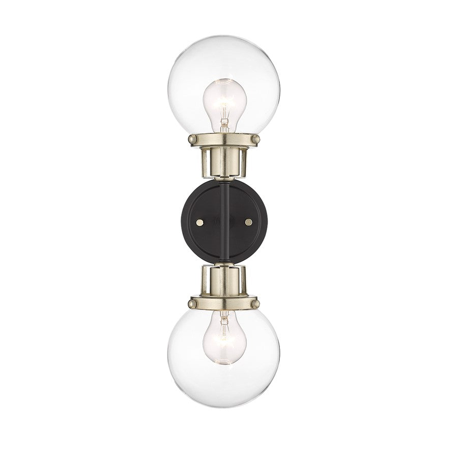 Millennium Lighting Mellrosa 2Lt Wall Sconce, Black/Gold - 9222-MB-MG