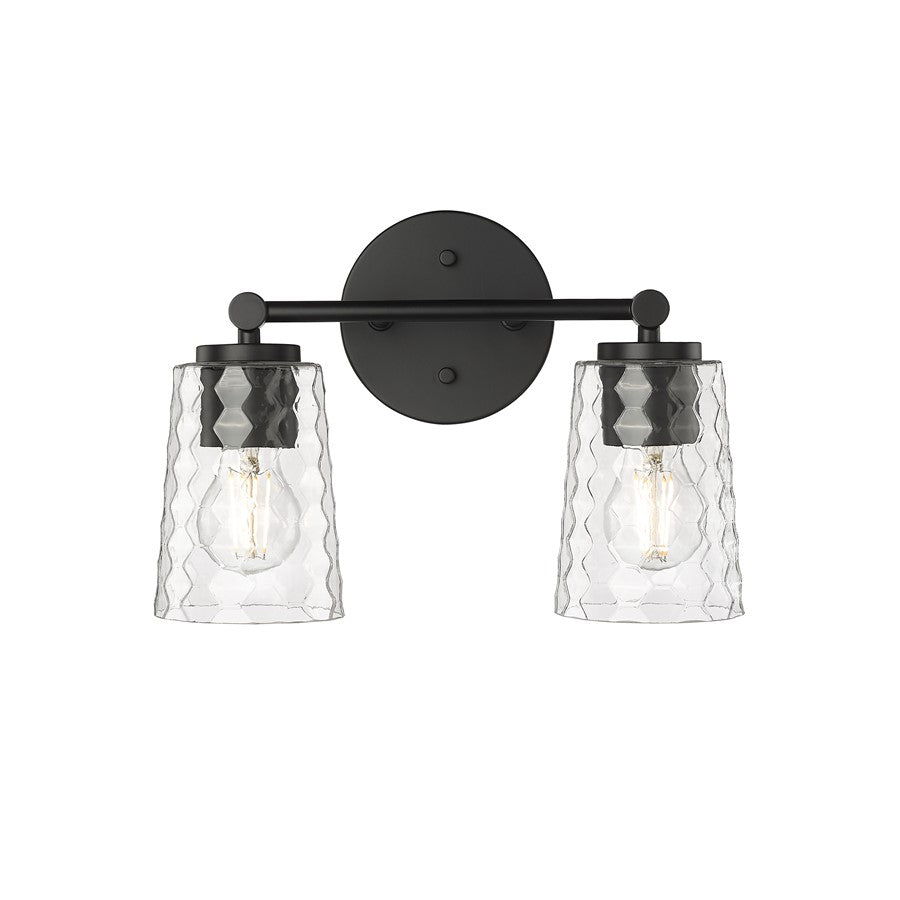 Millennium Lighting Ashli 2Lt Vanity, Black/Clear - 9232-MB
