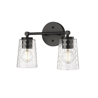 Millennium Lighting Ashli 2Lt Vanity, Black/Clear