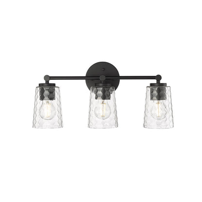 Millennium Lighting Ashli 3Lt Vanity, Black/Clear - 9233-MB