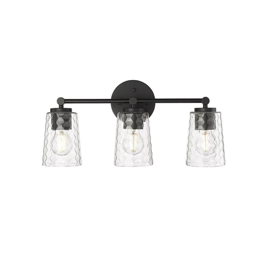 Millennium Lighting Ashli 3Lt Vanity, Black/Clear - 9233-MB