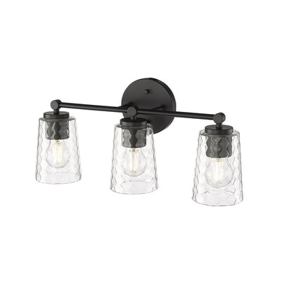 Millennium Lighting Ashli 3Lt Vanity, Black/Clear