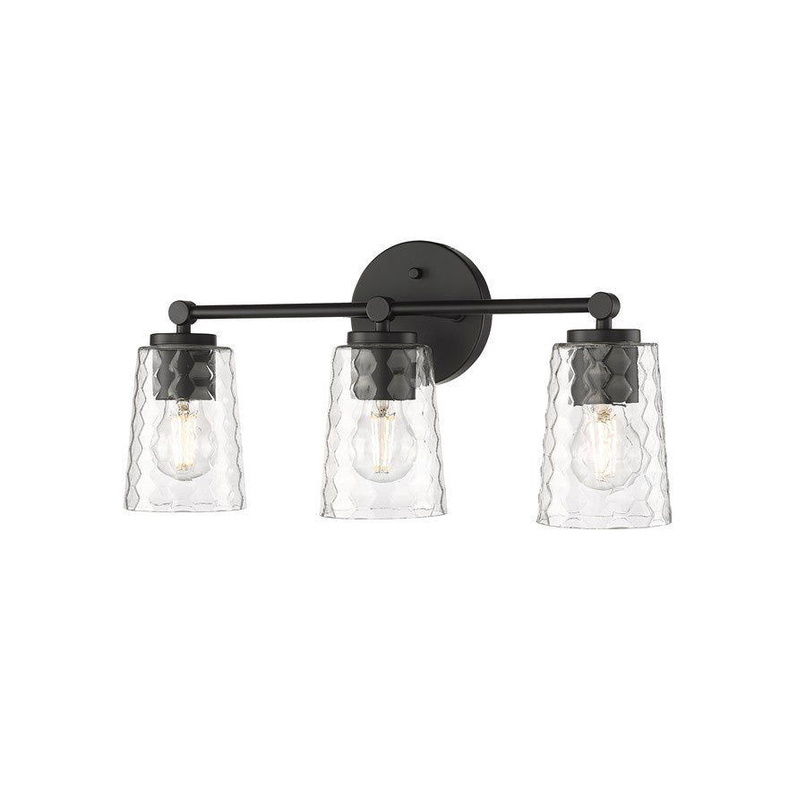 Millennium Lighting Ashli 3Lt Vanity, Black/Clear