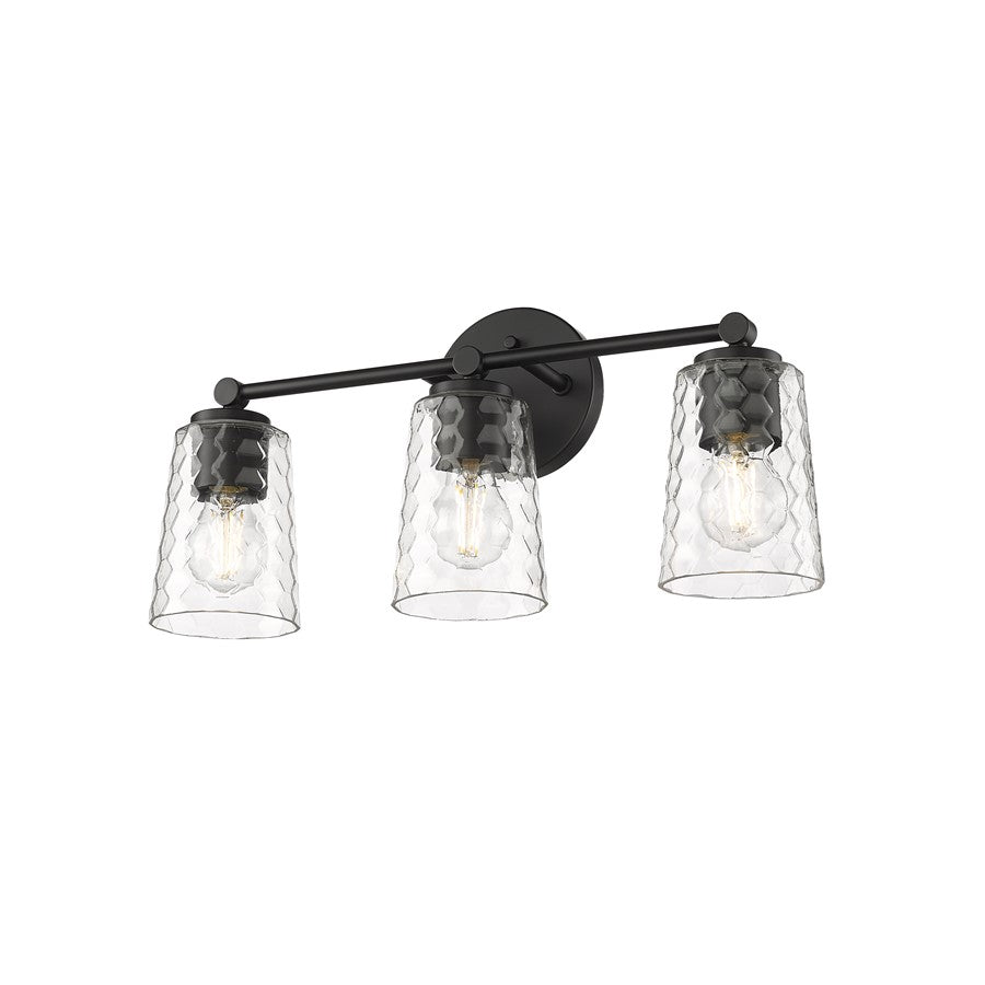 Millennium Lighting Ashli 3Lt Vanity, Black/Clear