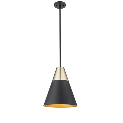 Millennium Lighting Annos 1Lt Pendant, Black/Modern Gold - 9241-MB-MG