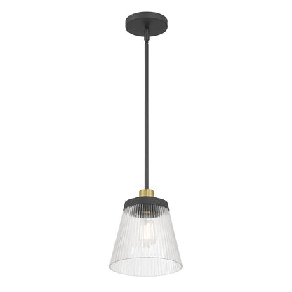 Millennium Lustria 1Lt Pendant, Black/Clear Striated - 9301-MB-VB