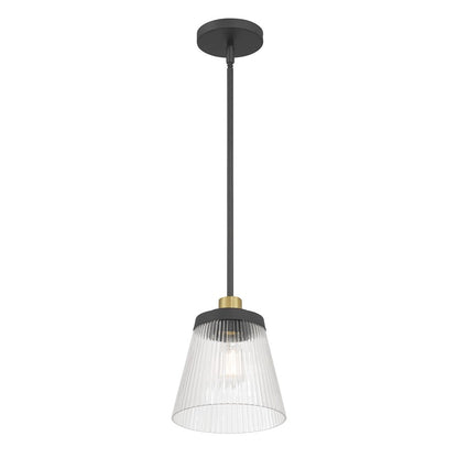 Millennium Lustria 1Lt Pendant, Black/Clear Striated