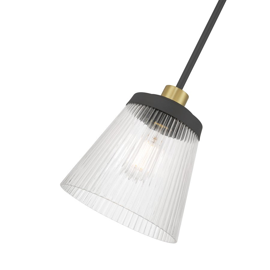 Millennium Lustria 1Lt Pendant, Black/Clear Striated