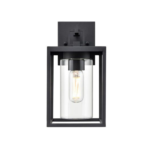 Millennium Ellway 1Lt Outdoor Wall Sconce, Textured Black/Clear - 93101-TBK