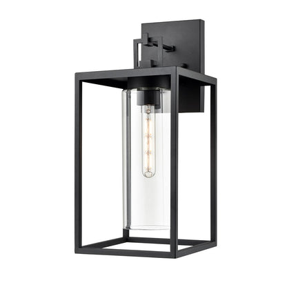 Millennium Lighting Ellway 1Lt 20" Outdoor Wall Sconce, Black/Clear