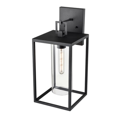 Millennium Lighting Ellway 1Lt 20" Outdoor Wall Sconce, Black/Clear