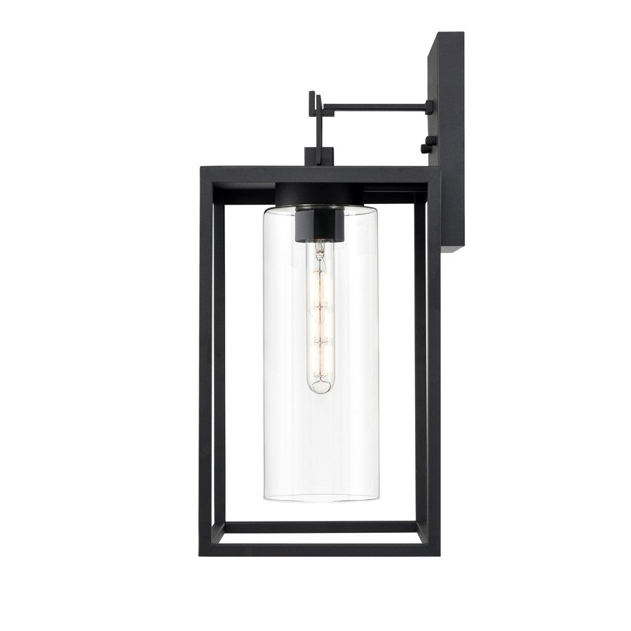Millennium Lighting Ellway 1Lt 20" Outdoor Wall Sconce, Black/Clear