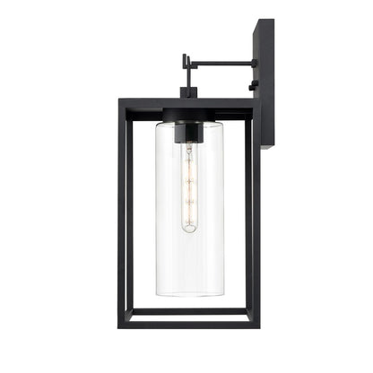 Millennium Lighting Ellway 1Lt 20" Outdoor Wall Sconce, Black/Clear