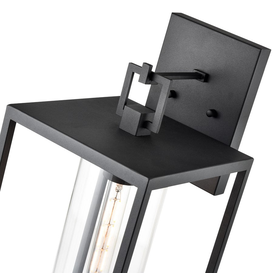 Millennium Lighting Ellway 1Lt 20" Outdoor Wall Sconce, Black/Clear