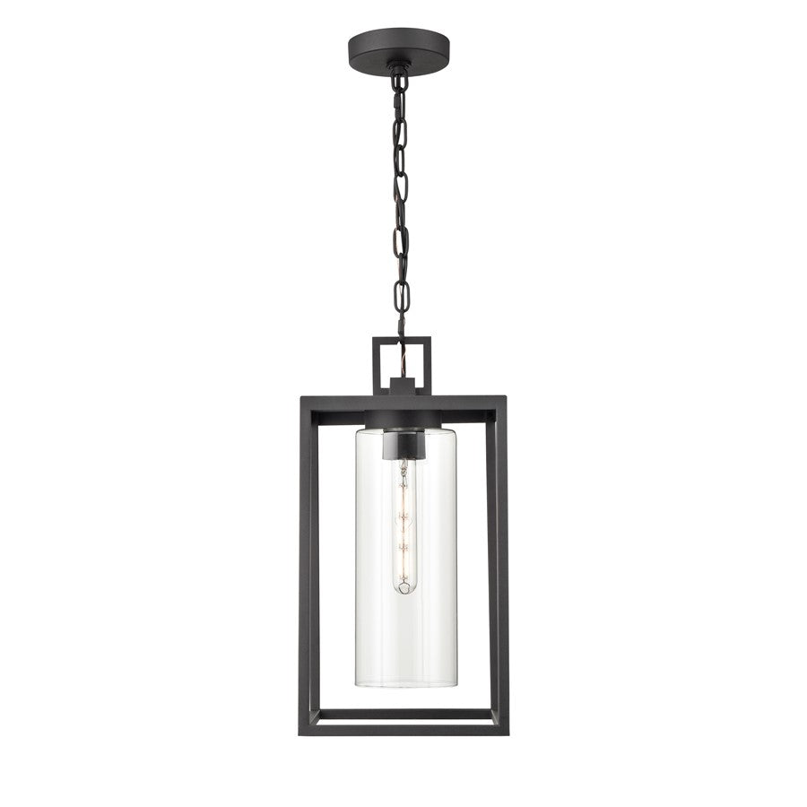 Millennium Lighting Ellway 1Lt Outdoor Hanging Lantern, Black/Clear - 93141-TBK