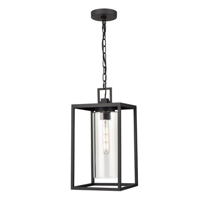 Millennium Lighting Ellway 1Lt Outdoor Hanging Lantern, Black/Clear