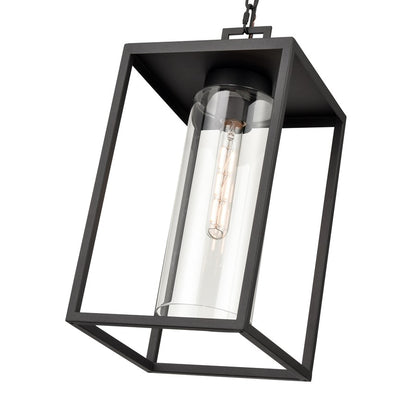 Millennium Lighting Ellway 1Lt Outdoor Hanging Lantern, Black/Clear