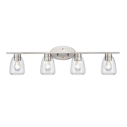 4 Light Bathroom Vanity Light, Brushed Nickel