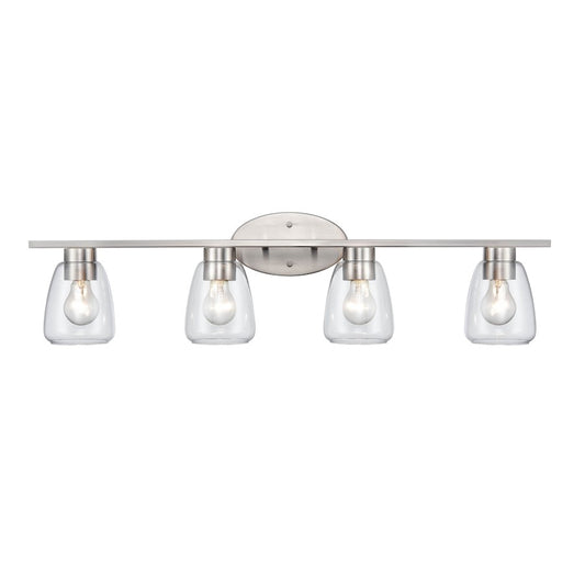 4 Light Bathroom Vanity Light, Brushed Nickel