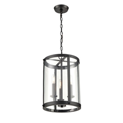 Millennium Lighting Aydenn 3 Light Pendant, Matte Black/Clear