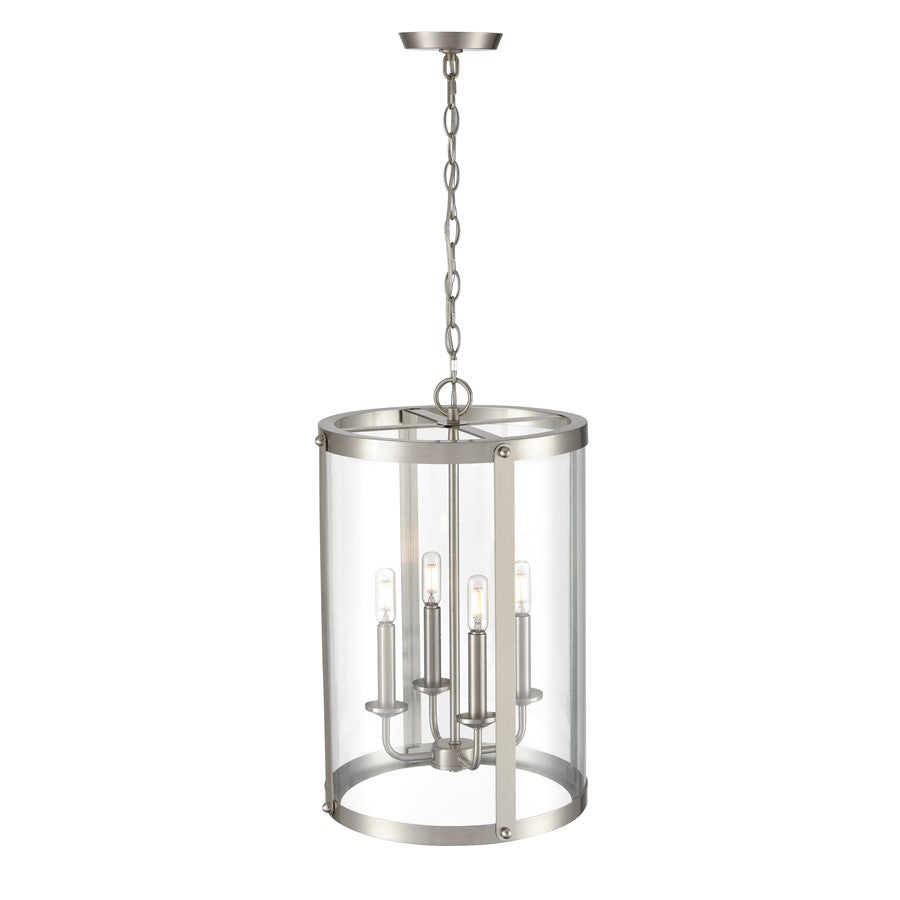 Millennium Lighting Aydenn 4 Light 25" Pendant, Brushed Nickel/Clear