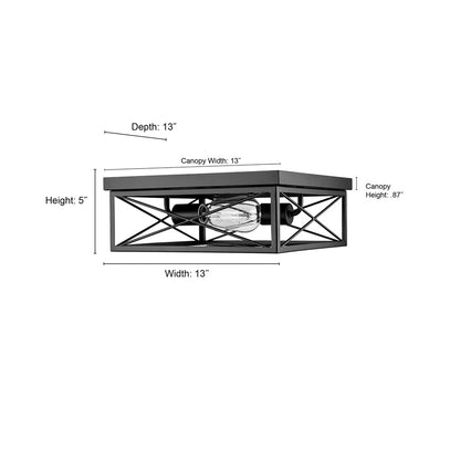 Millennium Lighting 2Lt Flushmount, Black