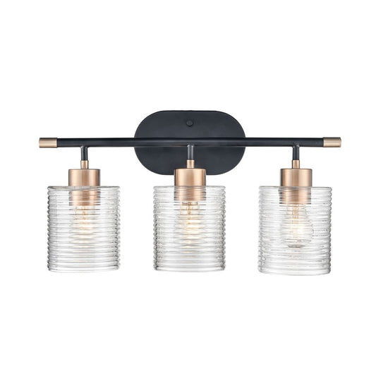 Millennium Lighting Renitta 3Lt Vanity, Black/Modern Gold - 9413-MB-MG