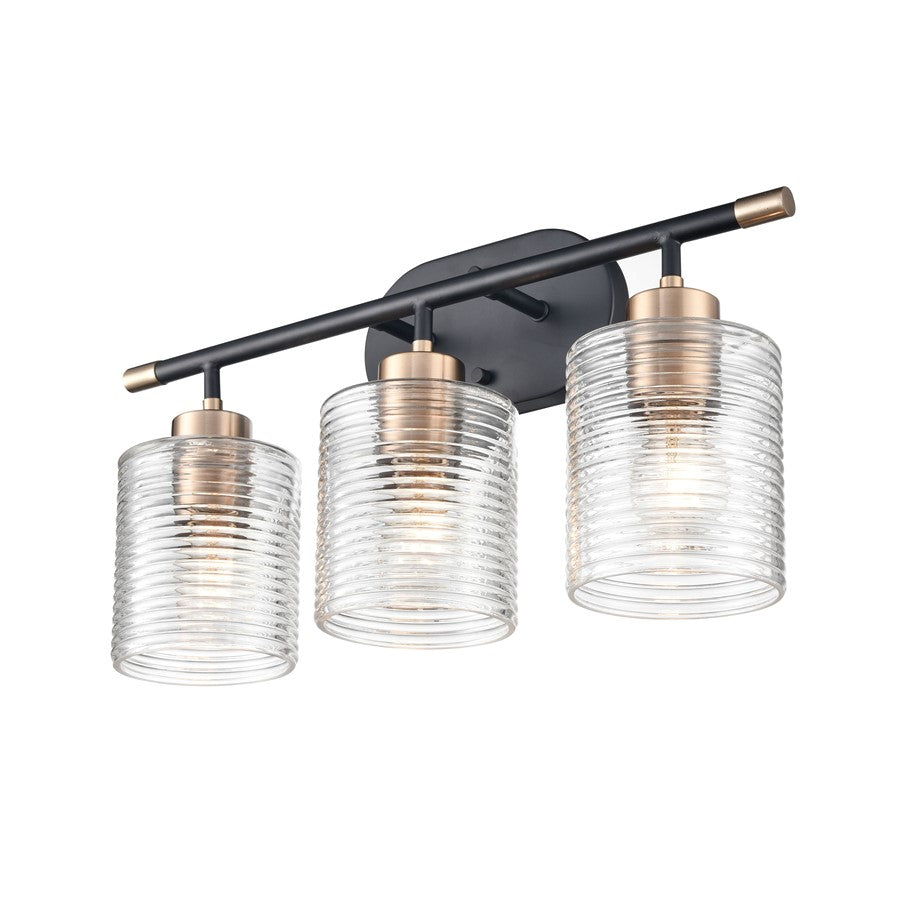 Millennium Lighting Renitta 3Lt Vanity, Black/Modern Gold