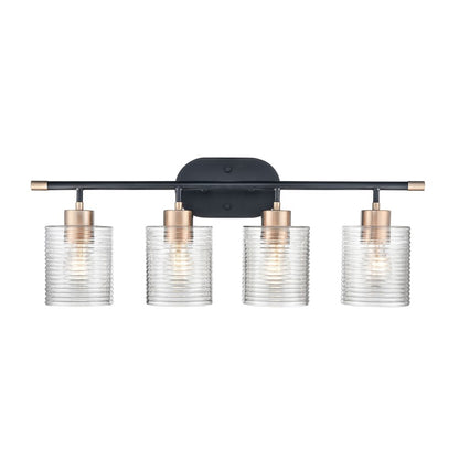Millennium Lighting Renitta 4Lt Vanity, Black/Modern Gold - 9414-MB-MG