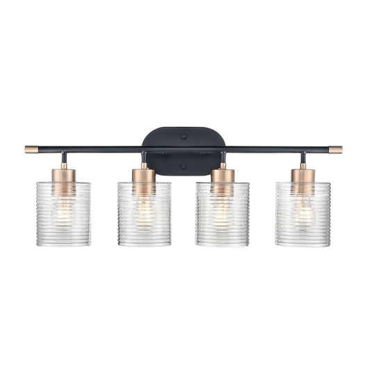 Millennium Lighting Renitta 4Lt Vanity, Black/Modern Gold - 9414-MB-MG