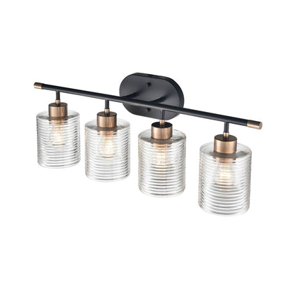 Millennium Lighting Renitta 4Lt Vanity, Black/Modern Gold