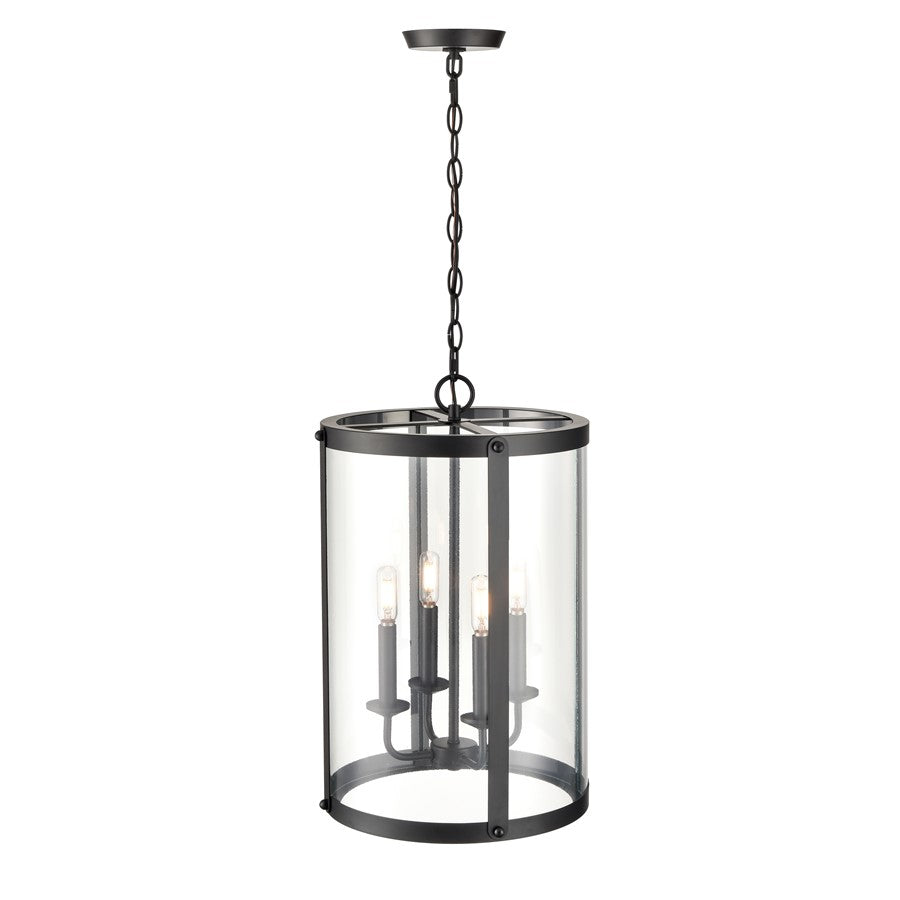 Millennium Lighting Aydenn 4 Light 21" Pendant, Matte Black/Clear