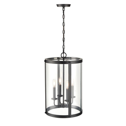 Millennium Lighting Aydenn 4 Light 21" Pendant, Matte Black/Clear